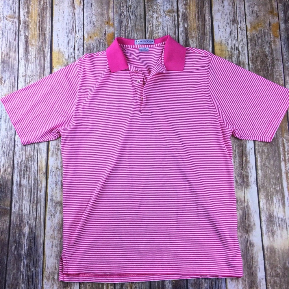 Martin Striped Golf Polo Shirt Size XL